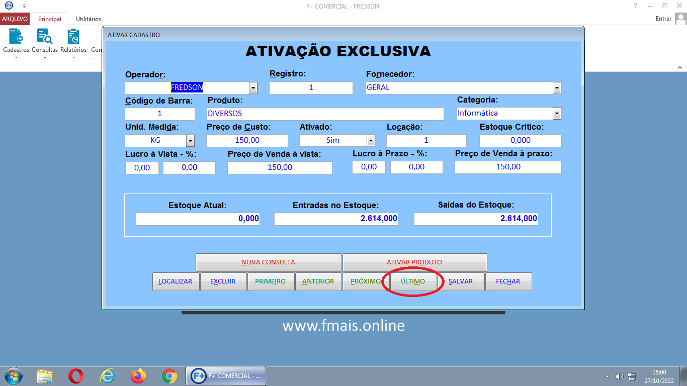 Ativando Produtos e Corrigindo Cadastros Ativando Produtos e Corrigindo Cadastros