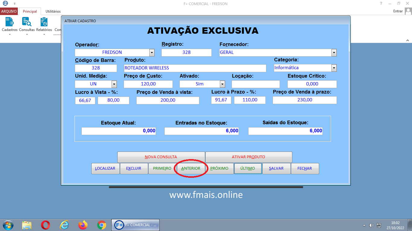 Ativando Produtos e Corrigindo Cadastros Ativando Produtos e Corrigindo Cadastros