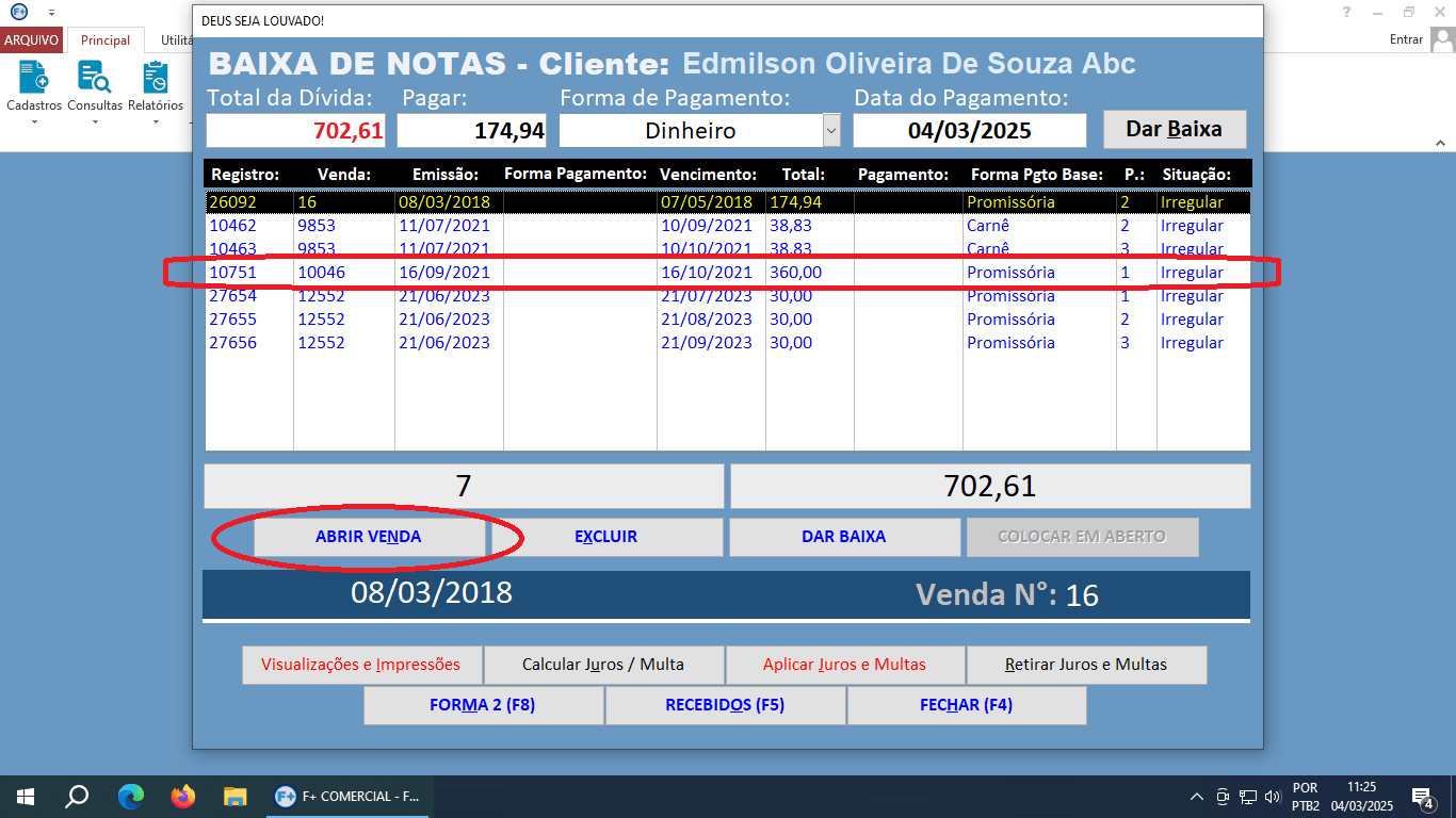 Recebendo Pagamentos de Notas de Saída