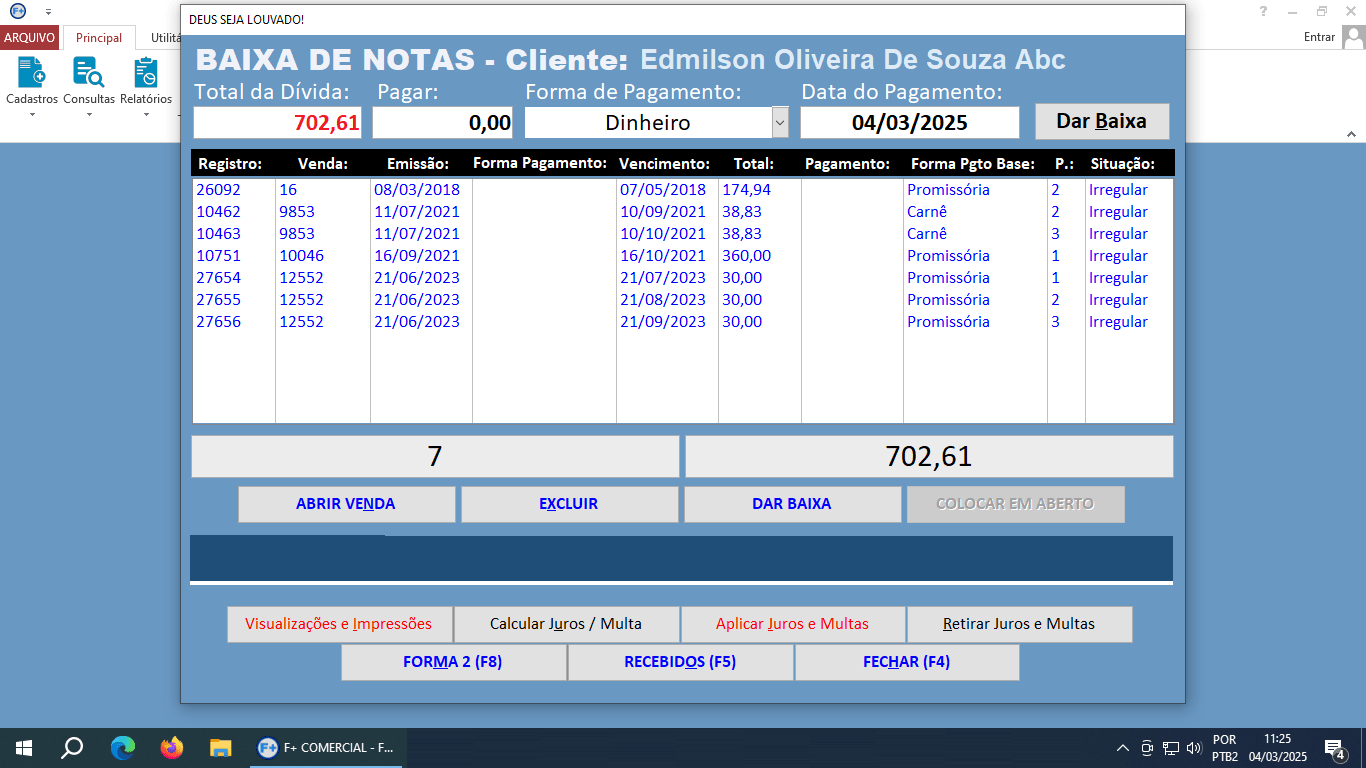 Recebendo Pagamentos de Notas de Saída