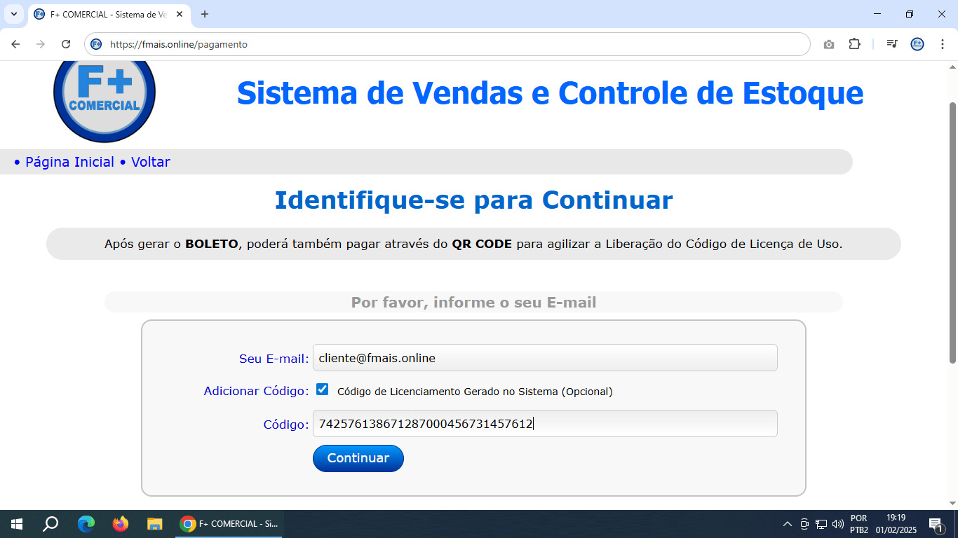 Licenciando o Sistema