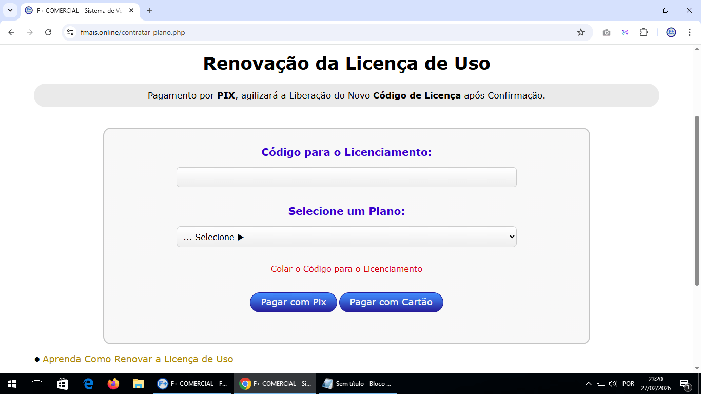 Licenciando o Sistema Licenciando o Sistema