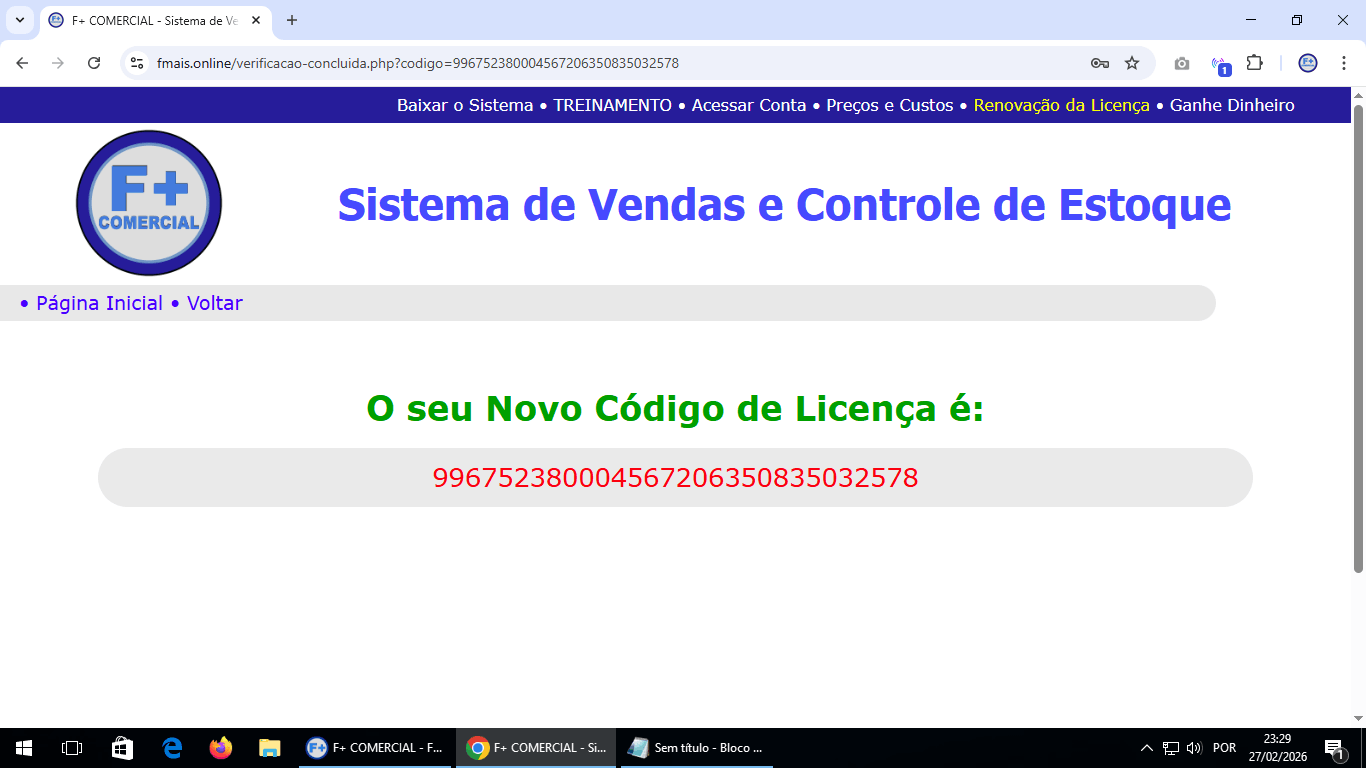 Licenciando o Sistema Licenciando o Sistema