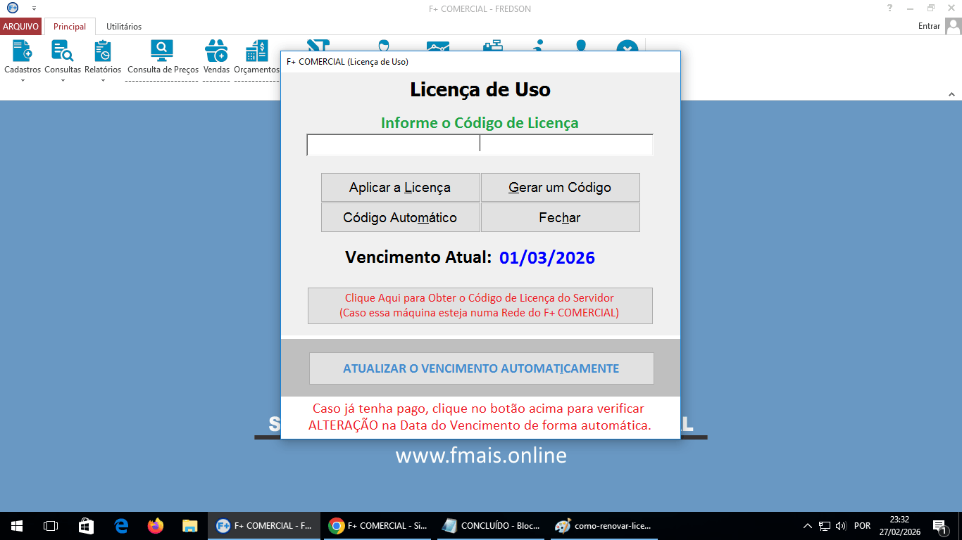 Licenciando o Sistema Licenciando o Sistema