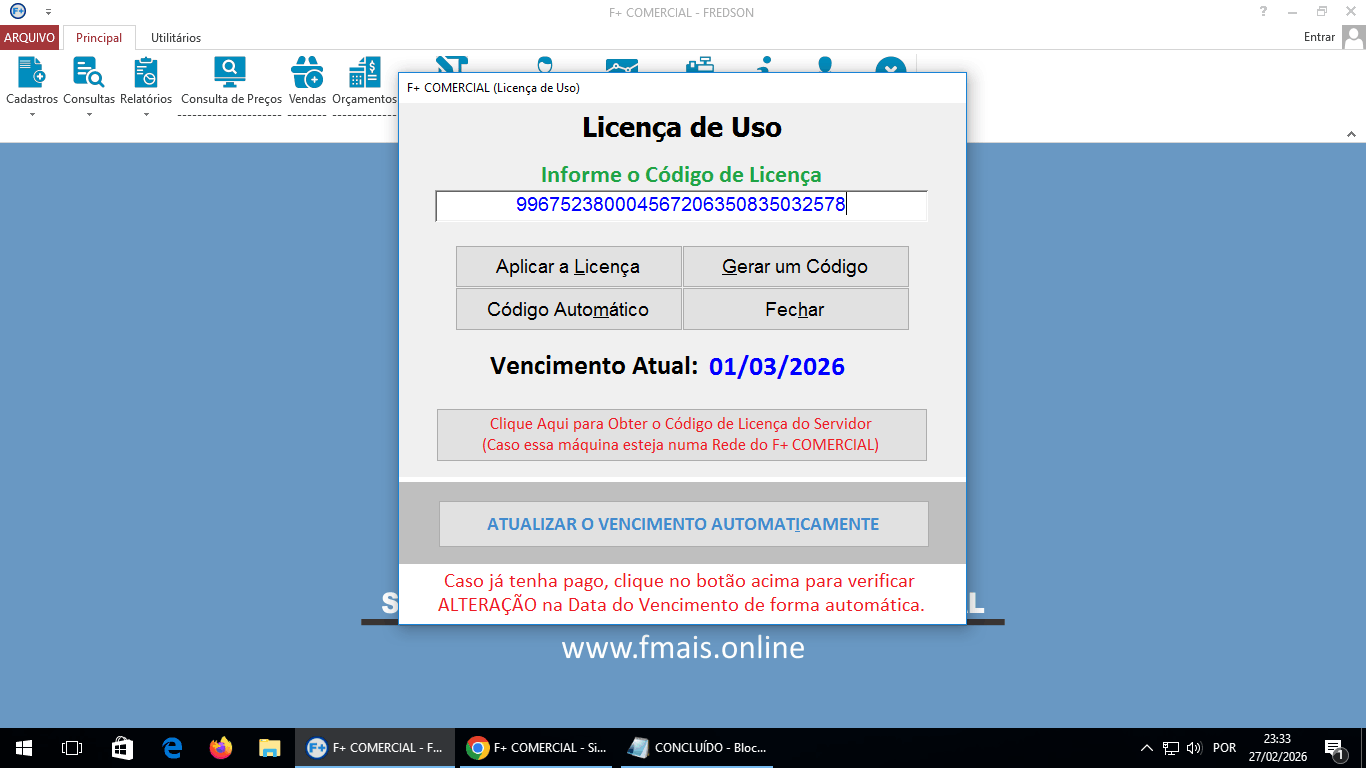 Licenciando o Sistema Licenciando o Sistema