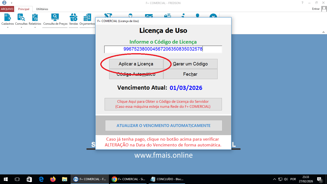 Licenciando o Sistema Licenciando o Sistema
