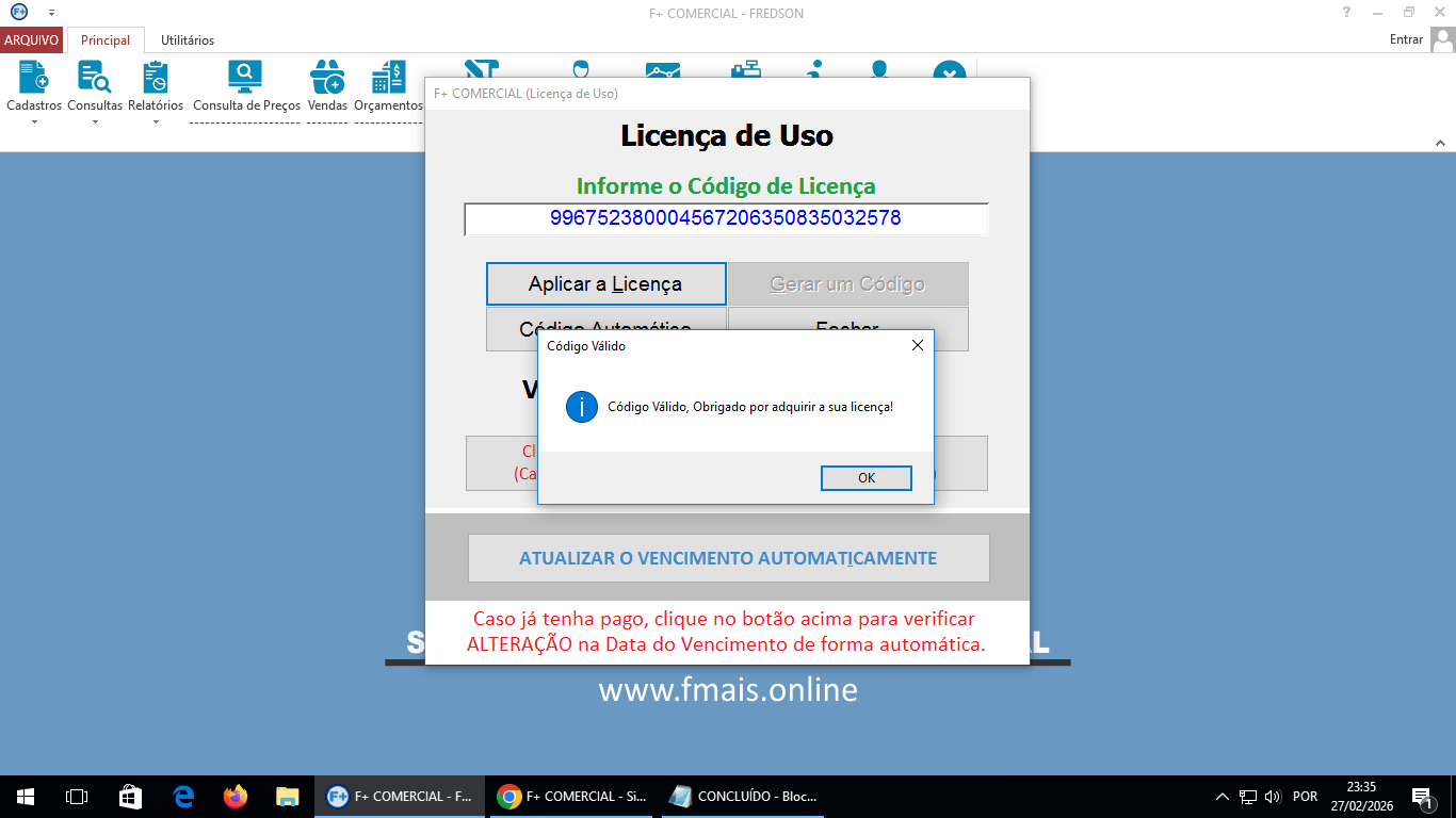 Licenciando o Sistema Licenciando o Sistema