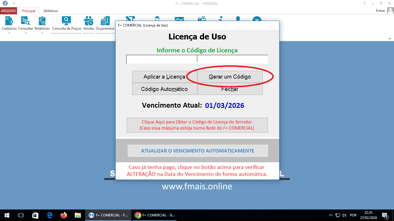 Licenciando o Sistema Licenciando o Sistema
