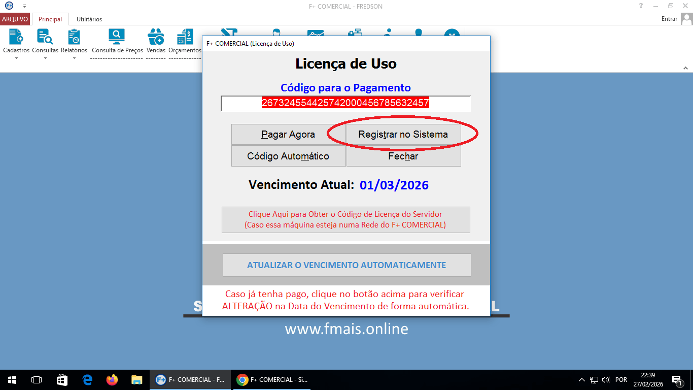 Licenciando o Sistema Licenciando o Sistema