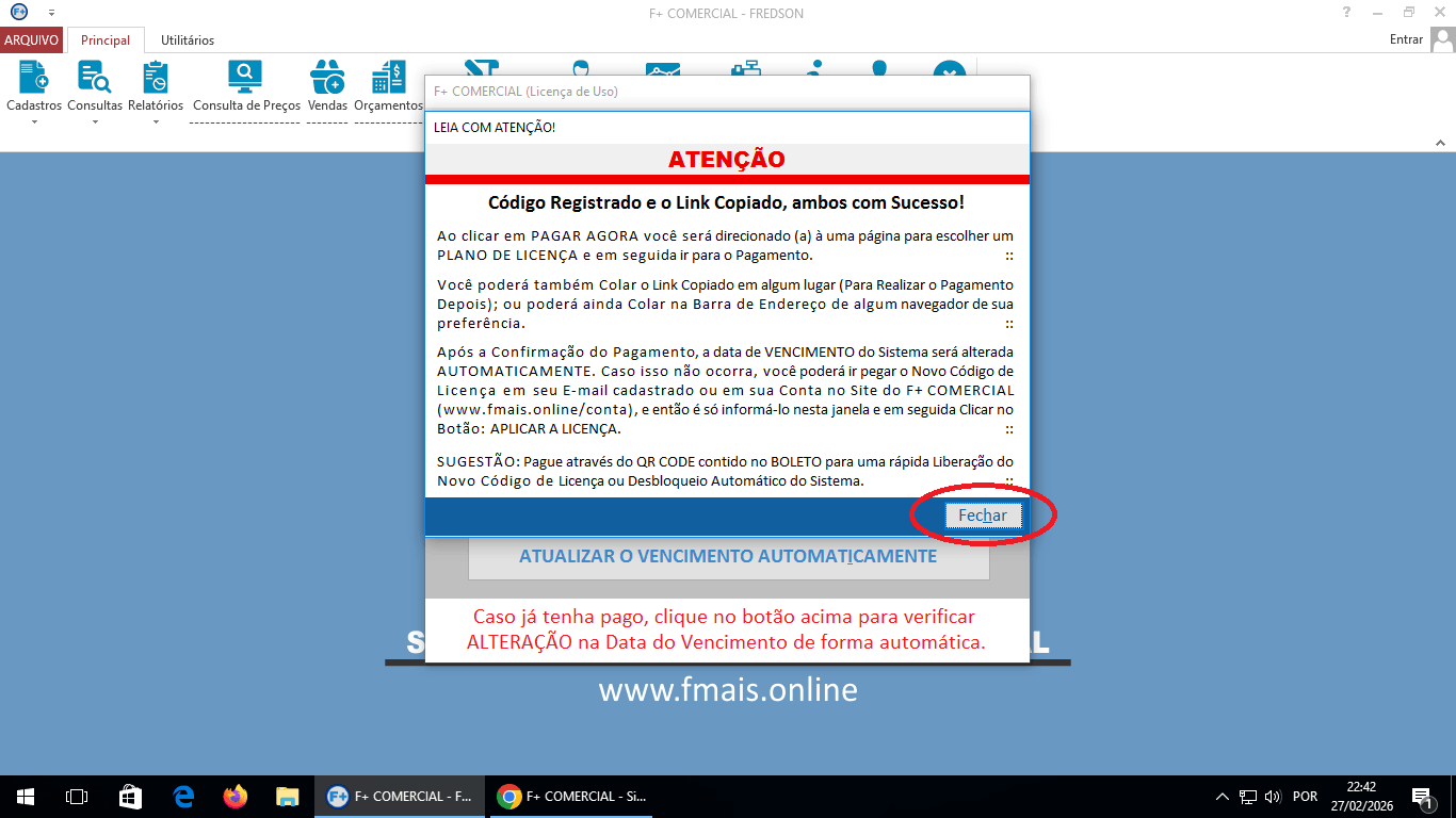 Licenciando o Sistema Licenciando o Sistema