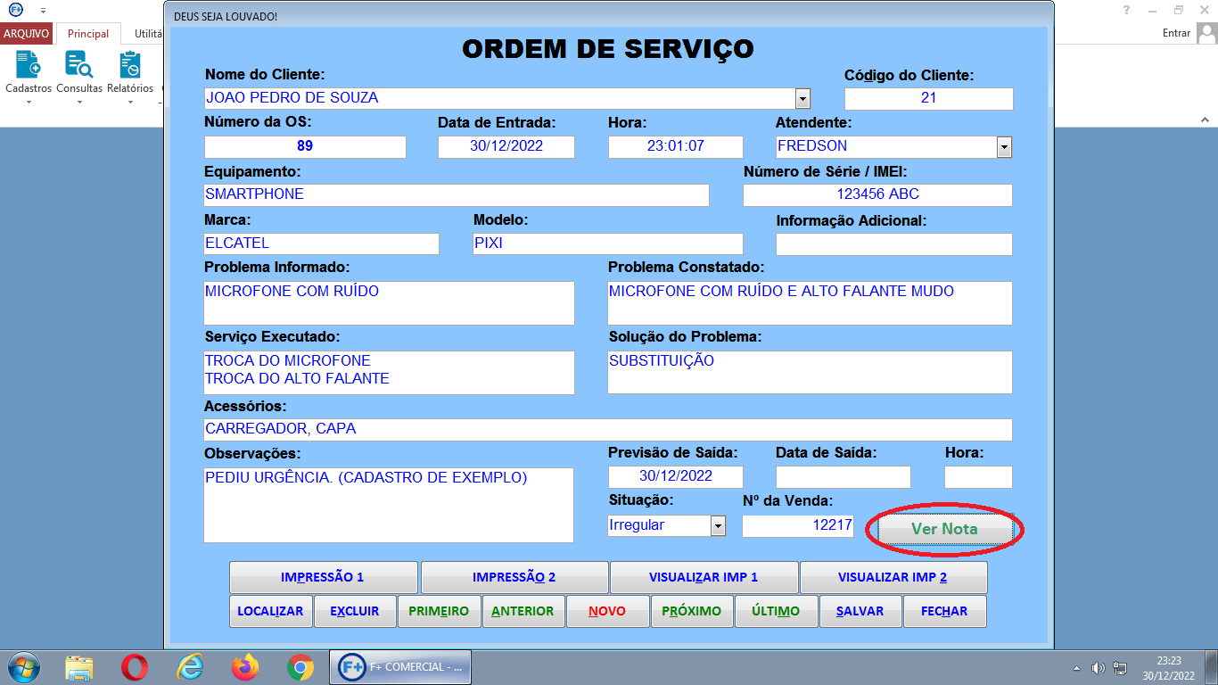 Criando Ordem de Serviço Criando Ordem de Serviço