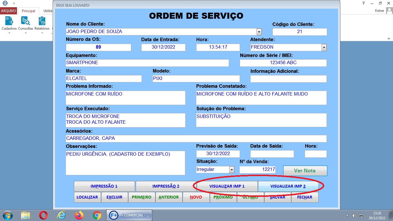 Criando Ordem de Serviço Criando Ordem de Serviço