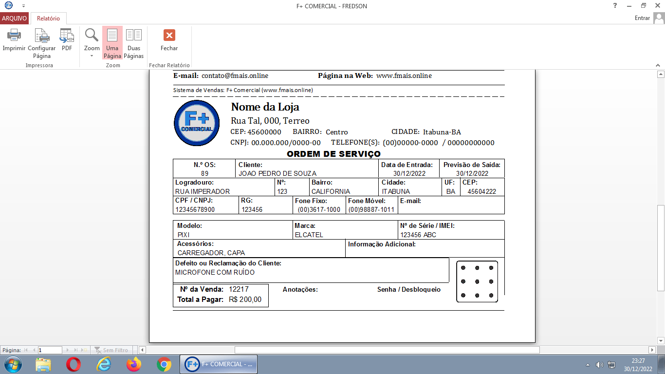 Criando Ordem de Serviço Criando Ordem de Serviço