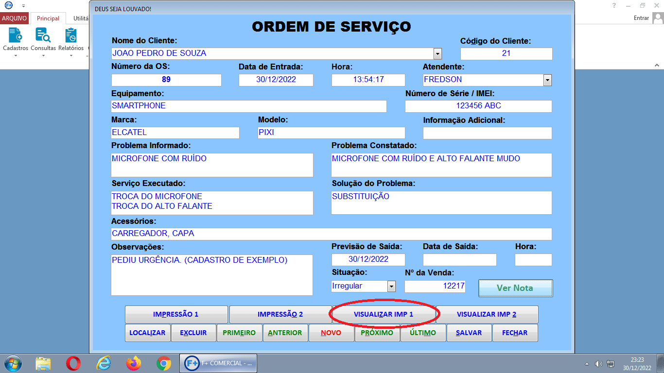 Criando Ordem de Serviço Criando Ordem de Serviço