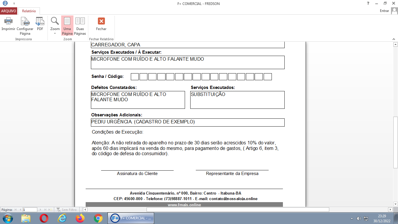 Criando Ordem de Serviço Criando Ordem de Serviço
