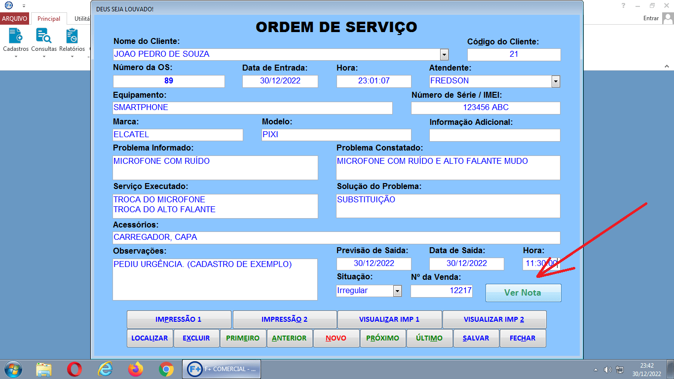 Criando Ordem de Serviço Criando Ordem de Serviço