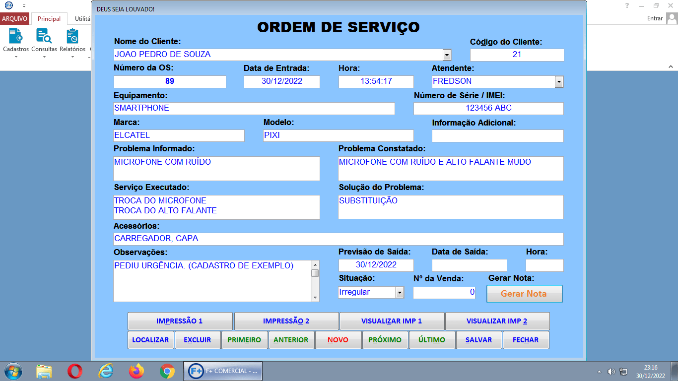 Criando Ordem de Serviço Criando Ordem de Serviço