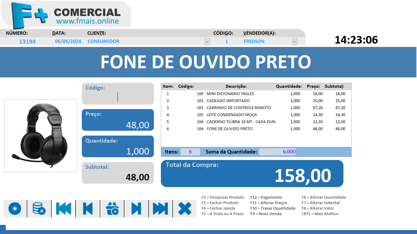 Janela de Vendas PDV