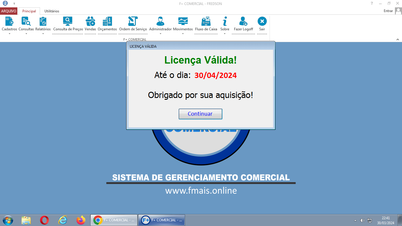 Licenciando o Sistema Licenciando o Sistema