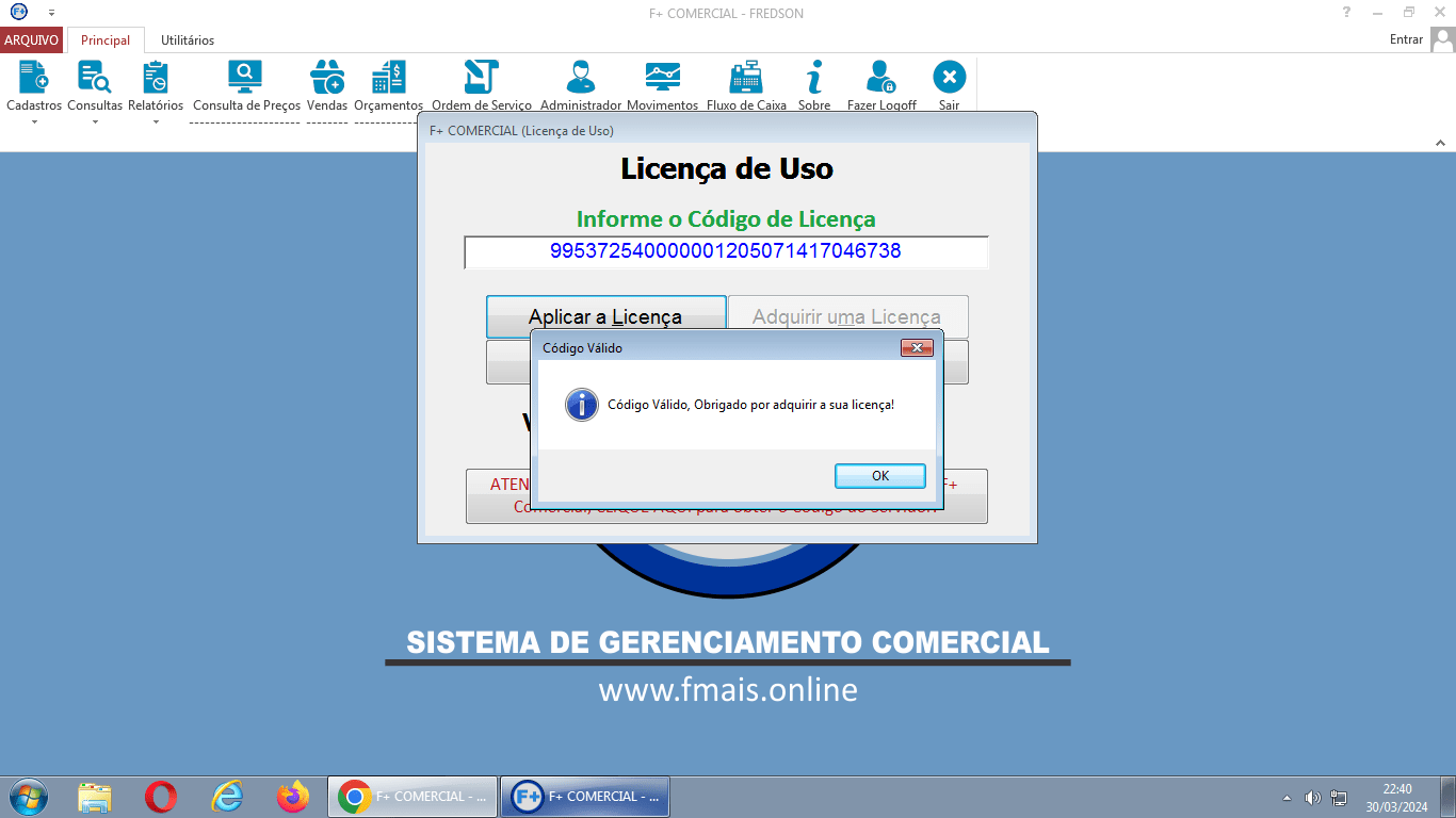 Licenciando o Sistema Licenciando o Sistema