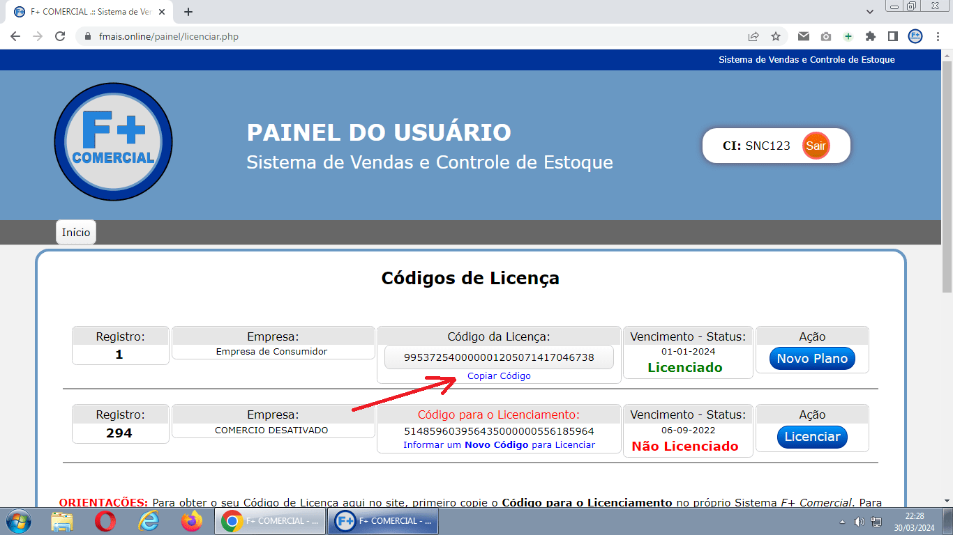 Licenciando o Sistema Licenciando o Sistema