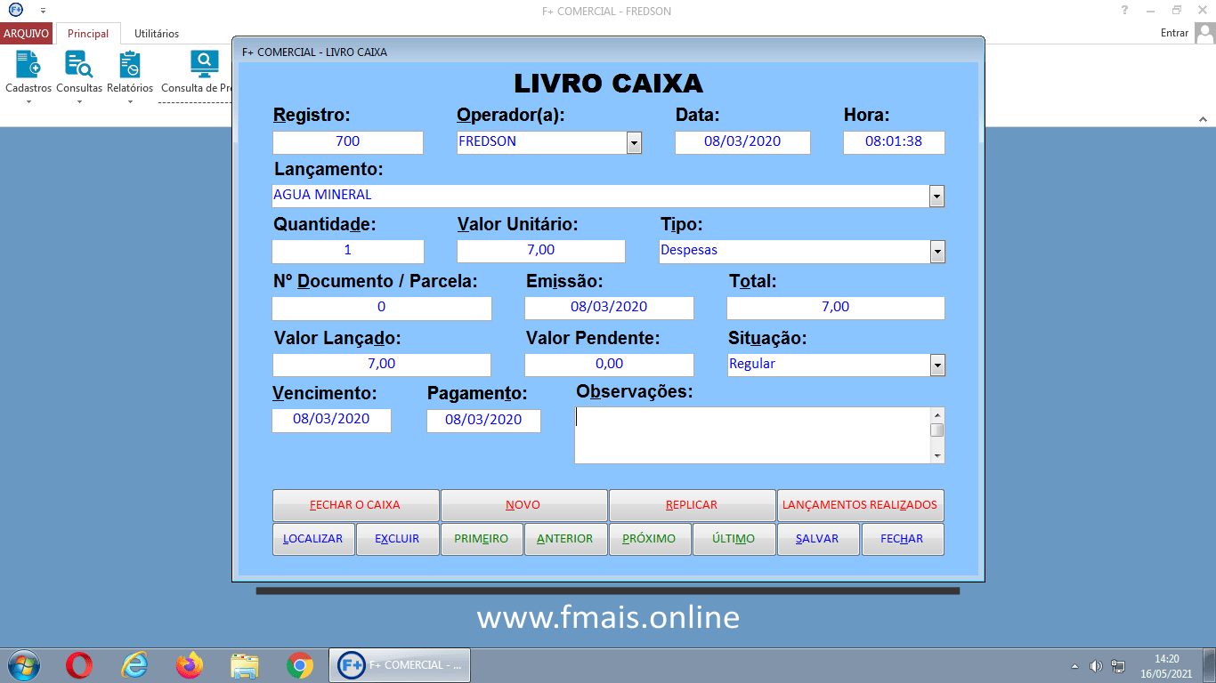 Lançamento - Vale para um Funcionário Lançamento - Vale para um Funcionário
