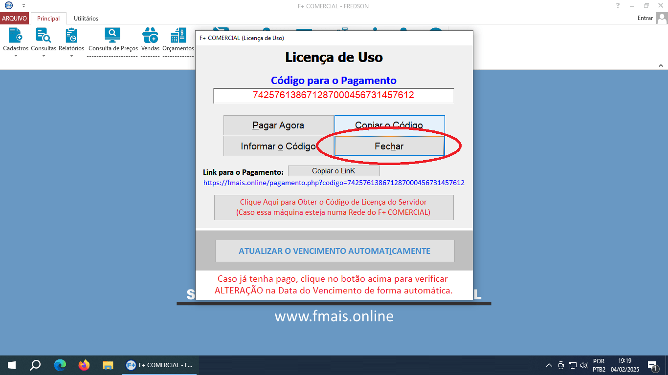 Licenciando o Sistema