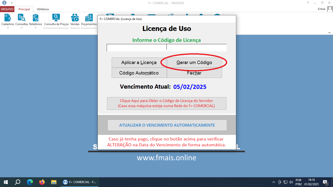 Licenciando o Sistema