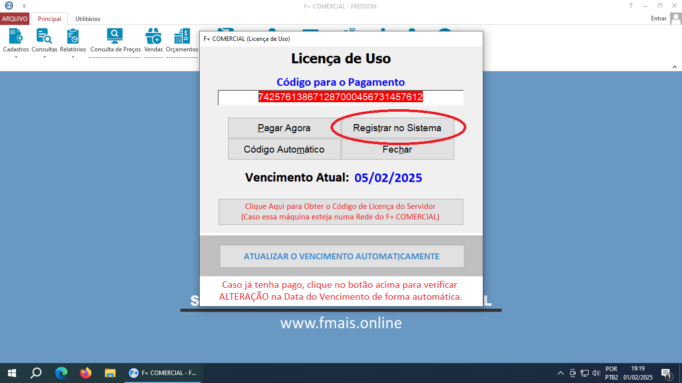 Licenciando o Sistema