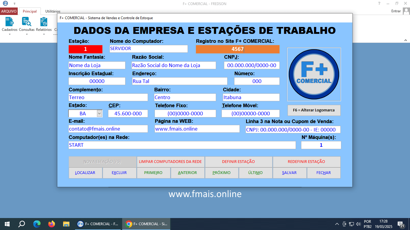 Registrando o Sistema Registrando o Sistema