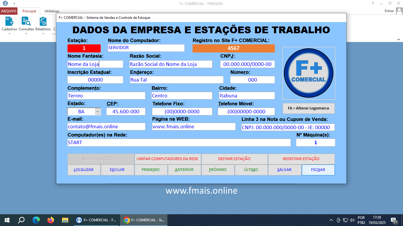 Registrando o Sistema Registrando o Sistema