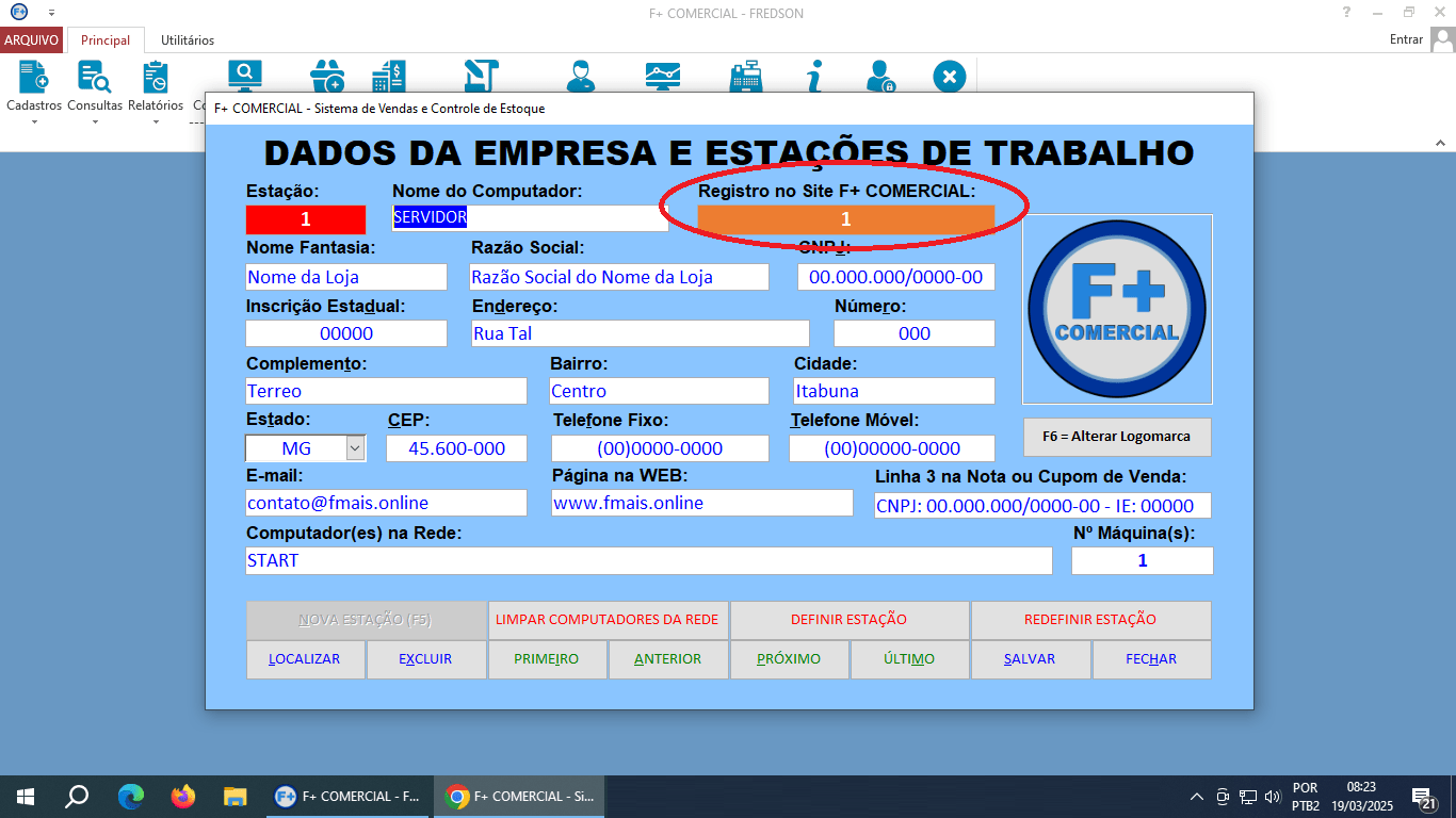 Registrando o Sistema Registrando o Sistema