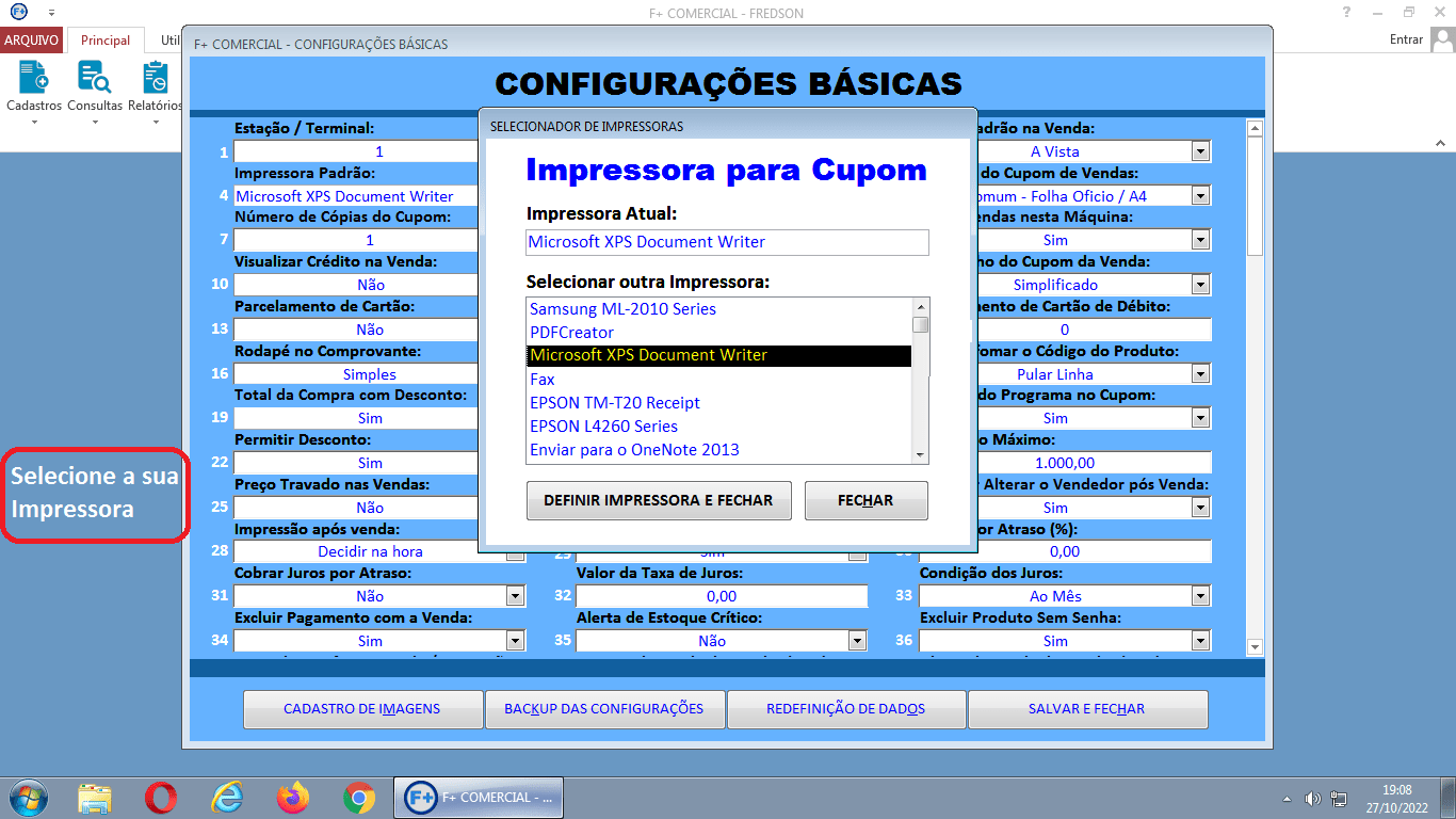 Selecionando Impressoras Selecionando Impressoras