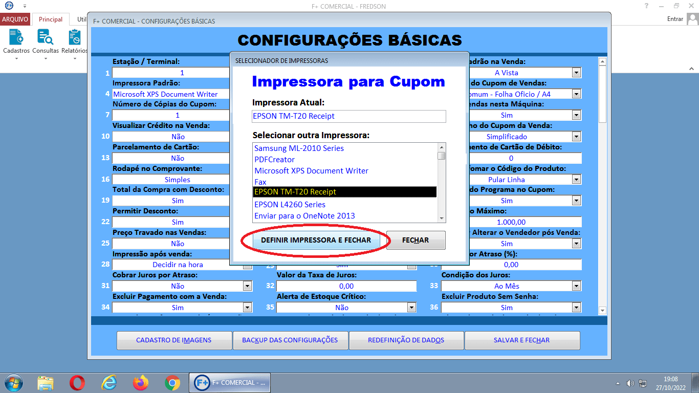 Selecionando Impressoras Selecionando Impressoras