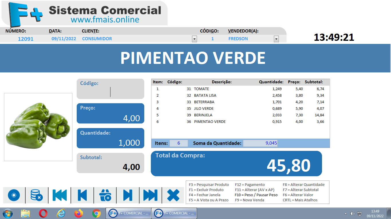 Vendas com Balança Vendas com Balança